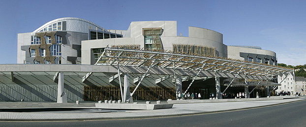 Front of the Scottish Parliament from Horse Wynd